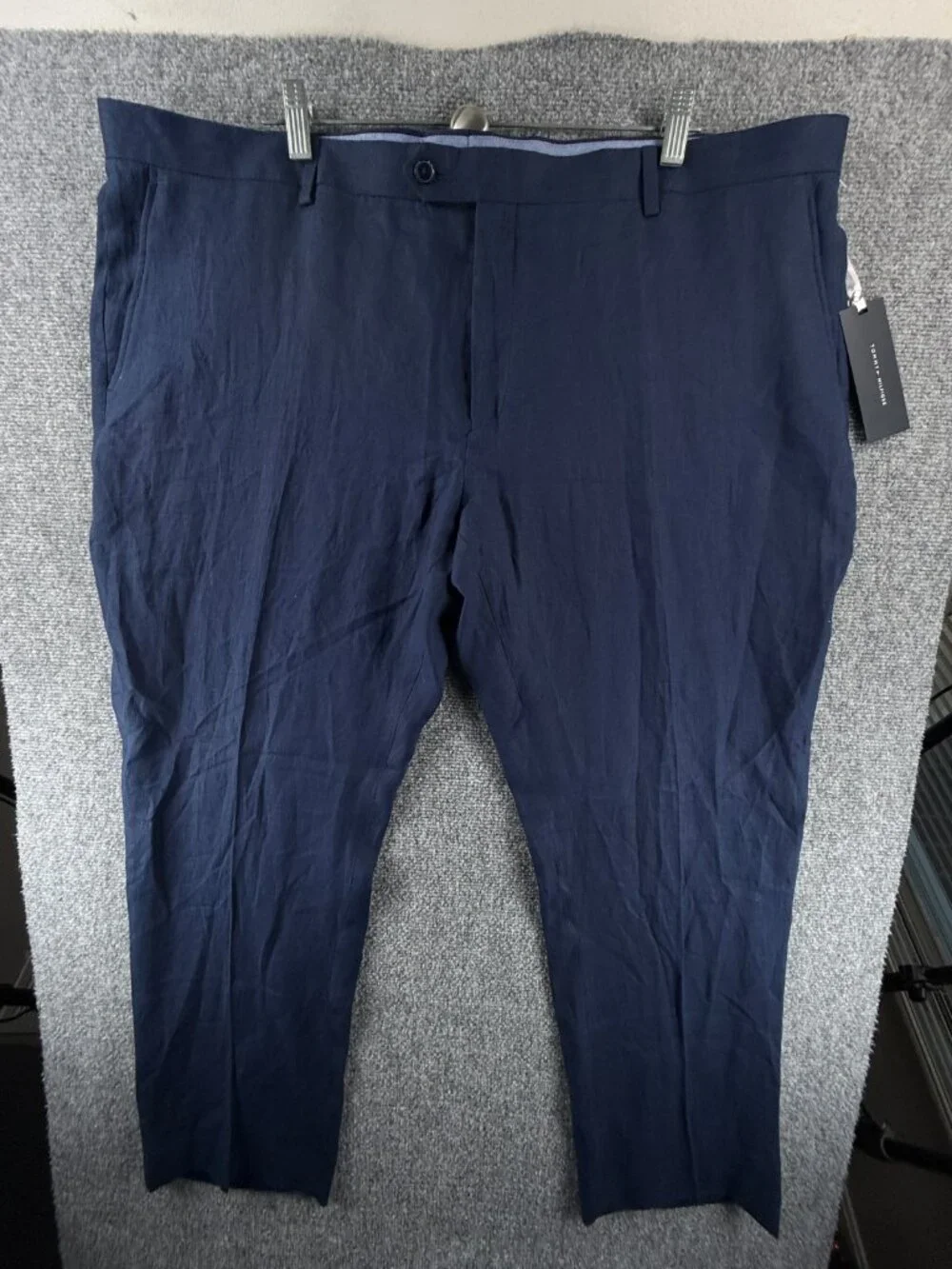 NWT Tommy Hilfiger Navy Blue All Linen Pants Men 44x30 Pockets Business Casual